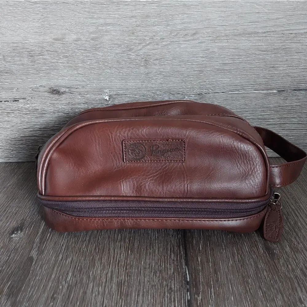 Penguin By Munsingwear Men's Toiletry Travel Bag Pouch Brown